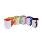 Set of 6 personalized colored coffee mugs