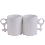 Set of 2 personalized couples' ceramic coffee mugs